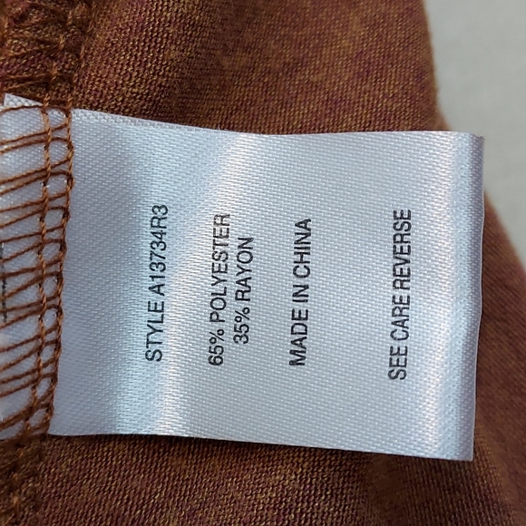 NWOT patterned brown tunic top/dress from Aster by Firmiana, size 3X - Picture 7 of 8